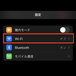 iPhoneの設定画面