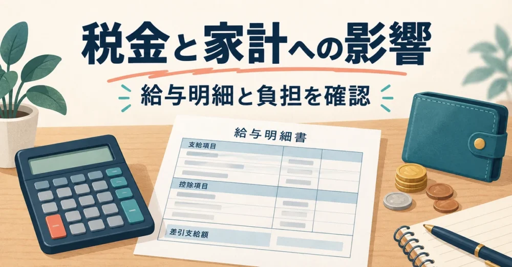 税金と家計への影響。給与明細と負担を確認