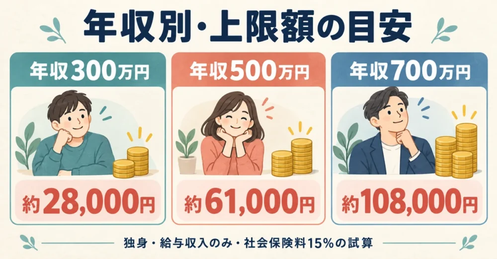年収300万円・500万円・700万円のふるさと納税上限額の目安