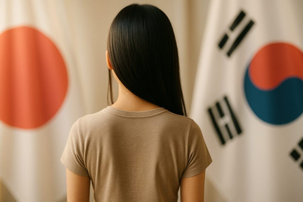 ちゃんみなの国籍イメージ。日本人の父と韓国人の母を持つ日韓ハーフのルーツを象徴する写真。