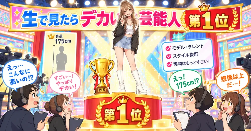 生で見たらデカい芸能人で1位になったことを表す図