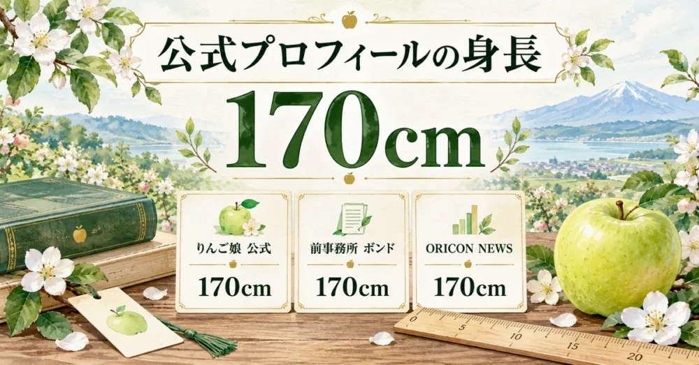 王林の身長170cmを紹介する情報源の一覧
