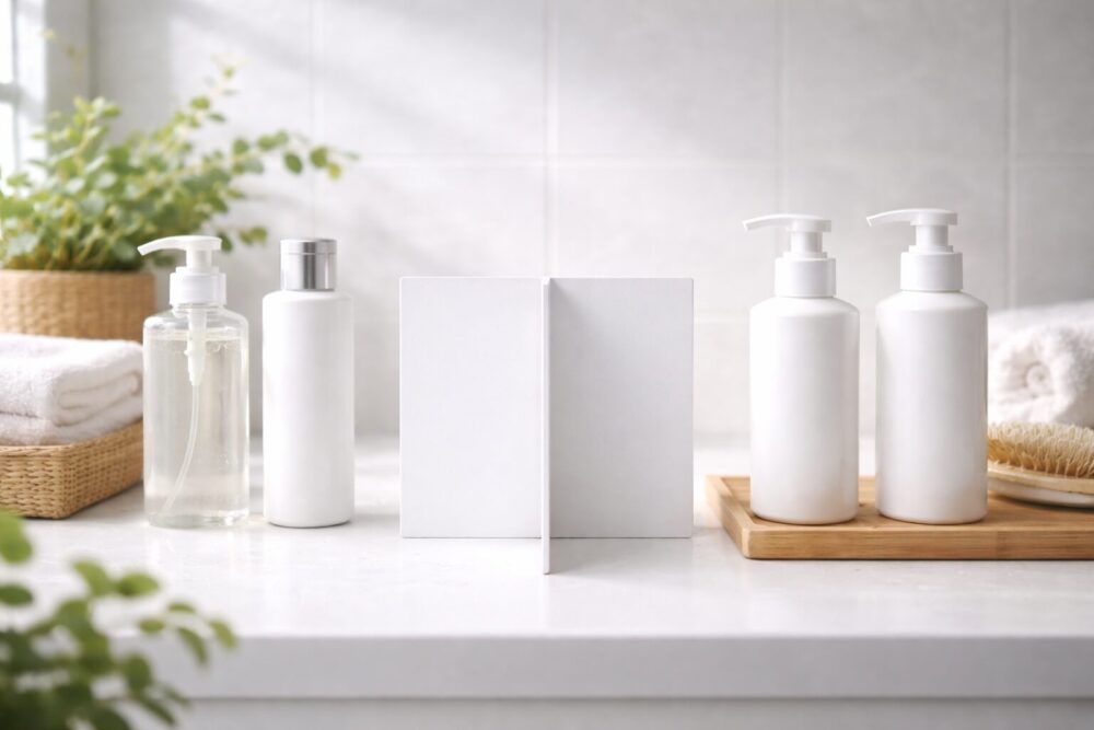 橋本環奈 シャンプーのWEB CM話題を連想させるスタジオ通路とスプレーボトルのイメージ