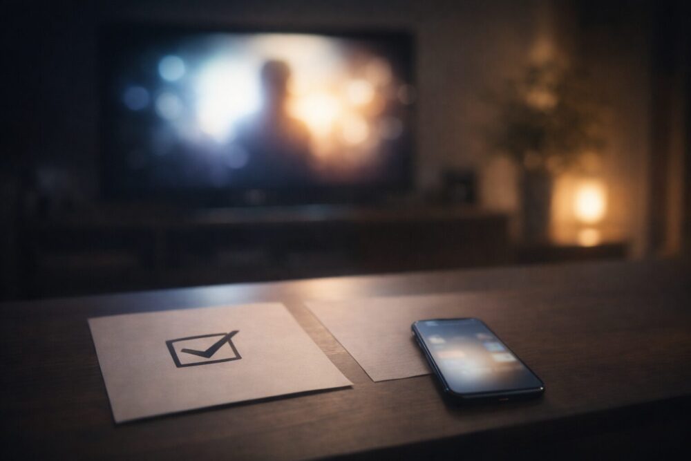 「橋本環奈 シャンプー」が話題になった理由を整理するイメージ（テレビとチェックメモ）