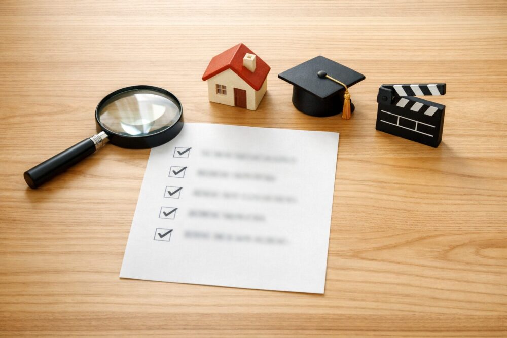 堀田真由のプロフィール（生年月日・身長・出身地など公式情報）を表すミニマルな小物写真