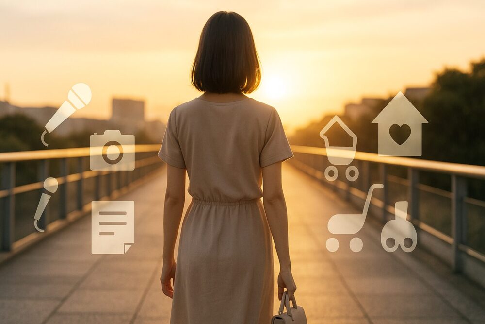 結婚や妊娠後も仕事と家庭を両立していく松村沙友理の未来像イメージ写真