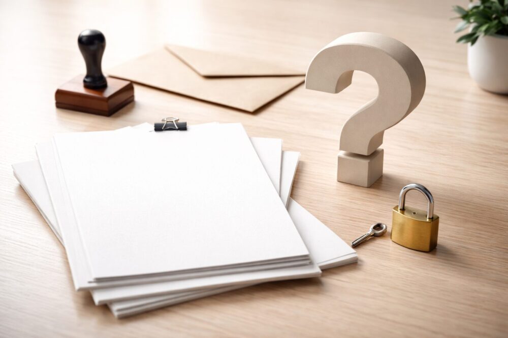 芦田愛菜の母親の大学や両親の学歴が非公表であることを表す、書類と鍵のイメージ画像