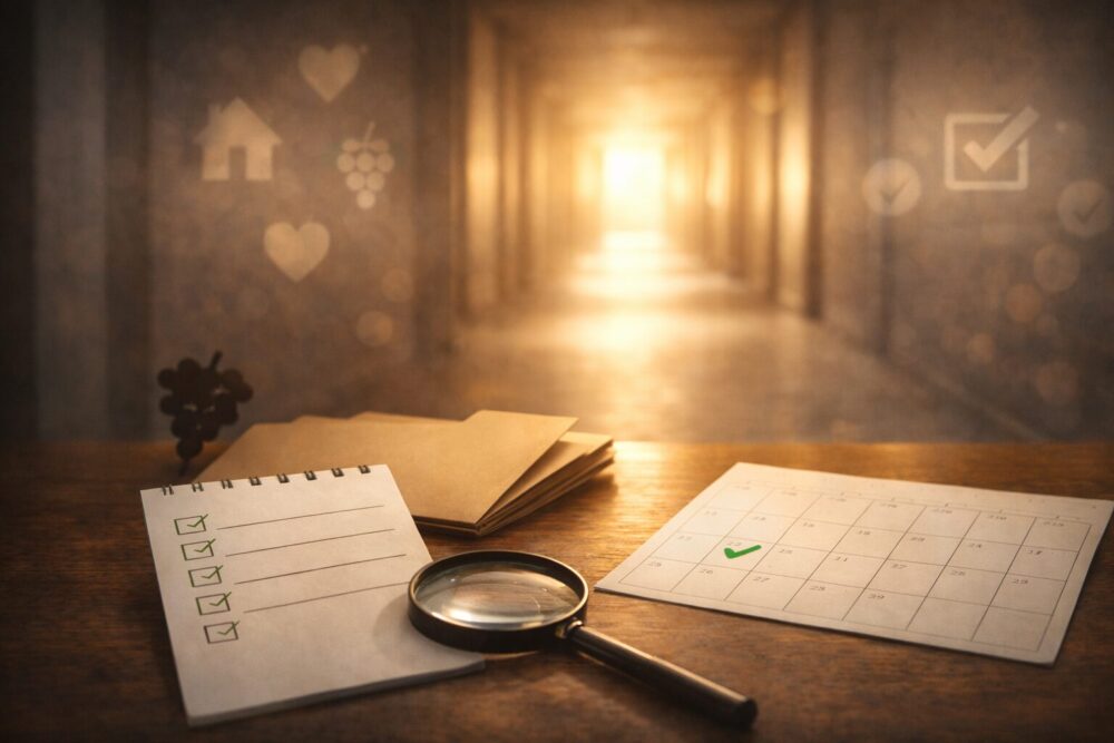 坂東龍汰の父親と北海道生活、結婚トピを整理して結論に導くまとめイメージ(回廊とチェックリスト)