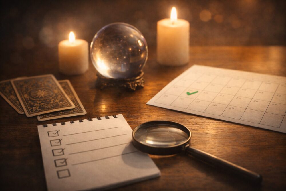 坂東龍汰の結婚トピが婚期トークで再燃したことを示す占い小物とカレンダーのイメージ