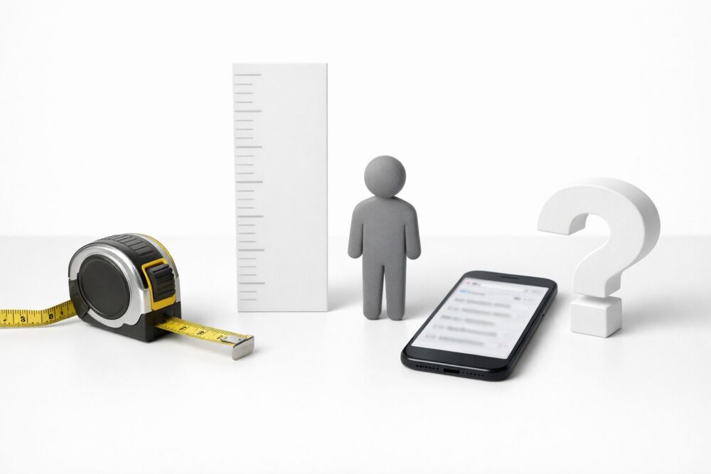 松田元太の身長は公式未公表という前提で、メジャーと検索画面で検証するイメージ