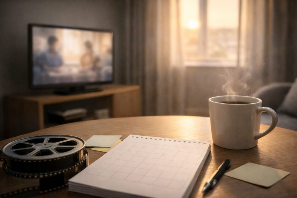 朝のテレビ視聴をイメージした朝ドラ出演（おちょやん）解説用ビジュアル