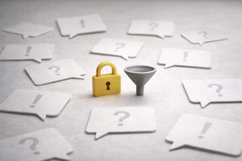 馴れ初めの噂が多いネット情報を取捨選択して整理するイメージ(一次情報と区別)