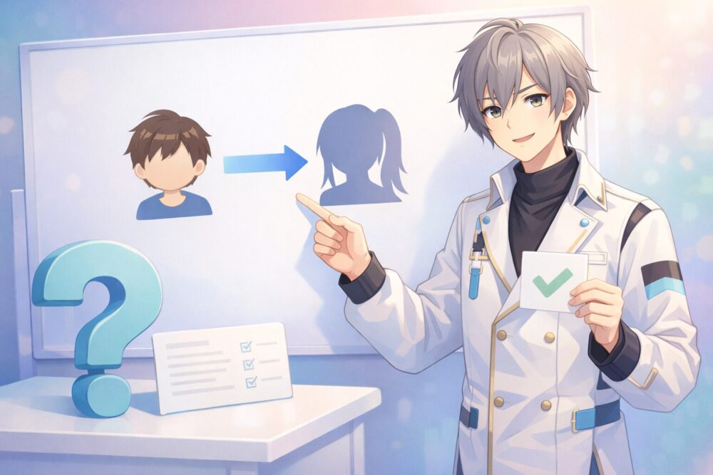 セラフ・ダズルガーデン風VTuberが「前世とは何か」を初心者向けに図解しているイラスト