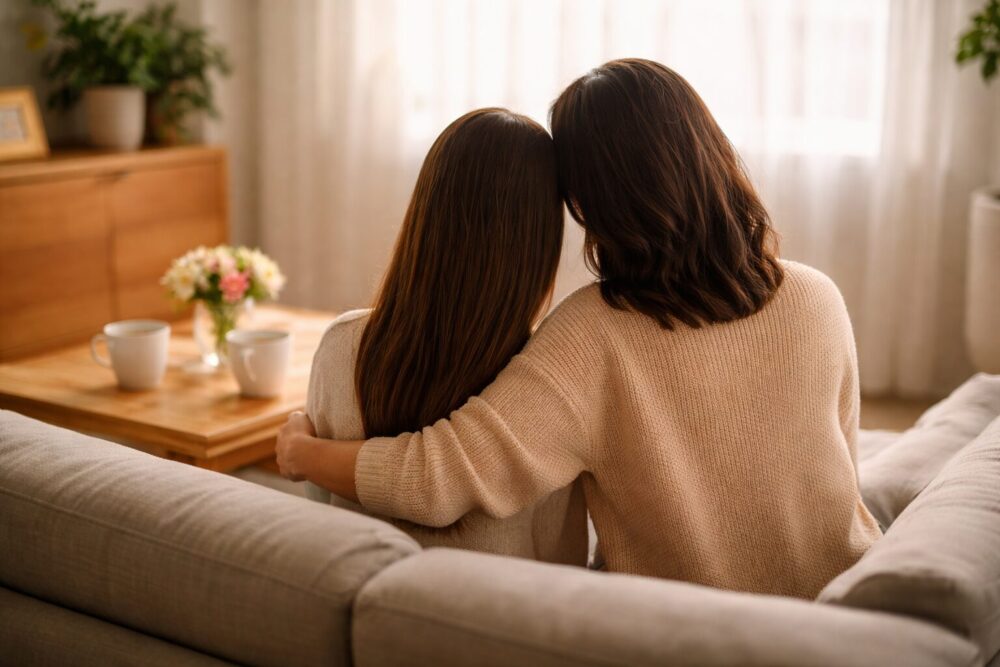 白石麻衣の母親エピソードを連想させる、家族の温かみを表現した後ろ姿の写真