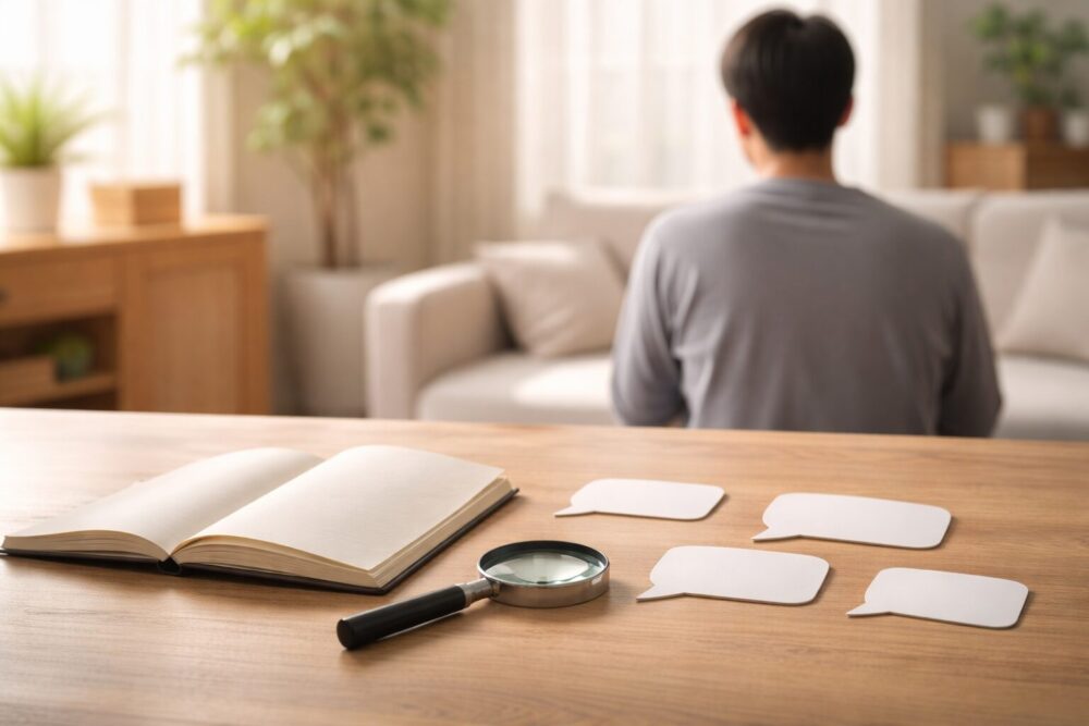 山崎怜奈の父親像を本人発言ベースで整理するイメージ(後ろ姿とメモ)