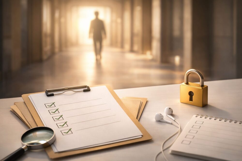 出口夏希の家族情報を検証して結論へまとめるイメージ（回廊とチェックリスト）