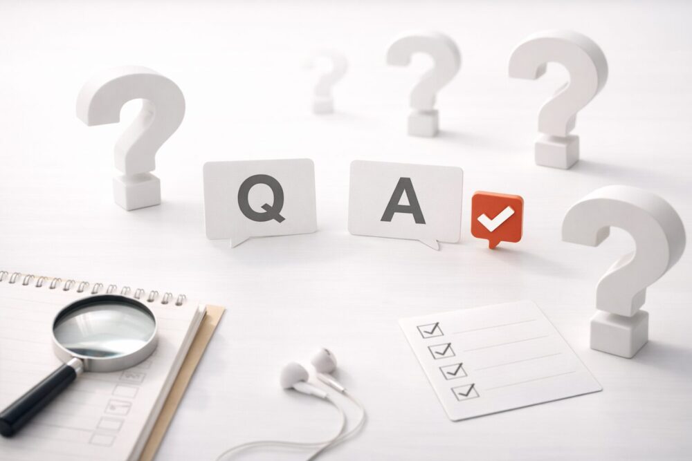 出口夏希の父親・母親・兄弟に関するFAQを表すイメージ（疑問符とカード）