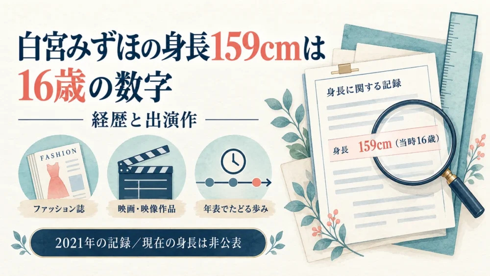 白宮みずほの身長159cmの出典と経歴を示す図解