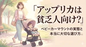 アップリカは貧乏人向け？」という疑問に答え、ベビーカーマウントの心理と正しい選び方を解説するブログ記事のアイキャッチ画像