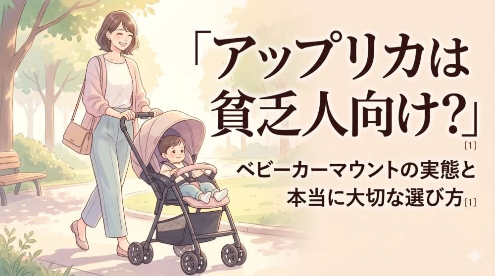 アップリカは貧乏人向け？」という疑問に答え、ベビーカーマウントの心理と正しい選び方を解説するブログ記事のアイキャッチ画像