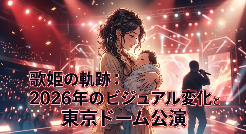 旦那ASH ISLANDとの結婚・子供の出産を経て、紅白歌合戦のステージに立つちゃんみなの軌跡を描いたイラスト