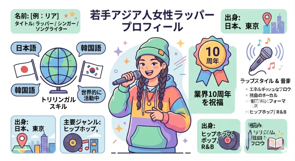 デビューから現在まで！トリリンガルラッパー・ちゃんみなのプロフィールと経歴まとめ図解