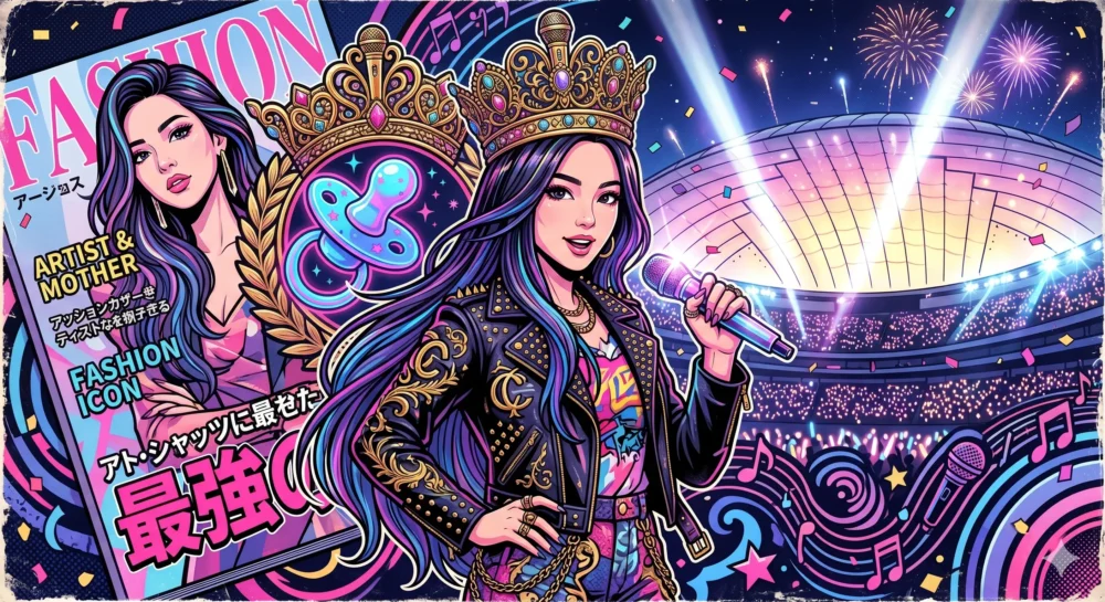 母、アーティスト、プロデューサーとして2026年も最強の存在感を放つちゃんみなのポップなイラスト