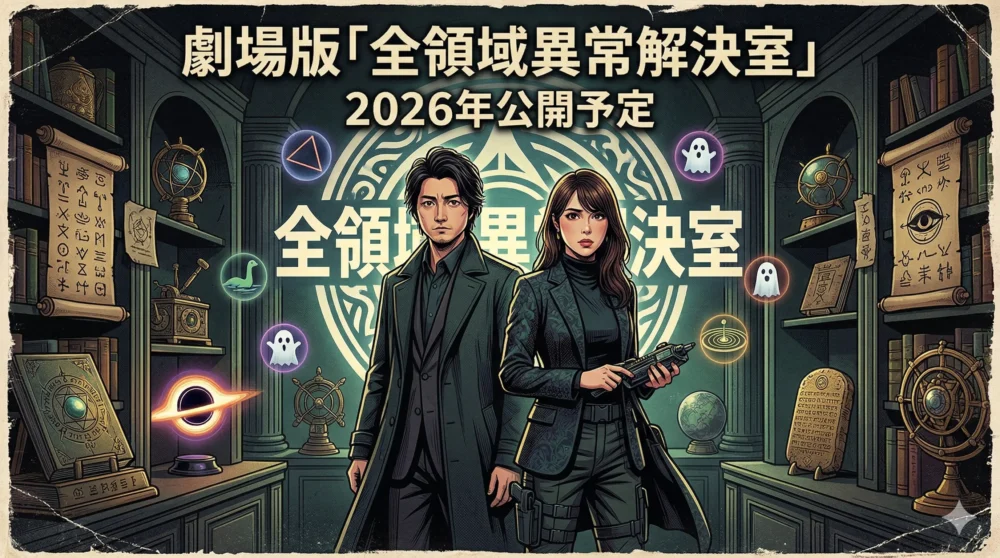 2026年公開予定の映画「劇場版 全領域異常解決室」に出演する広瀬アリスのイラスト。