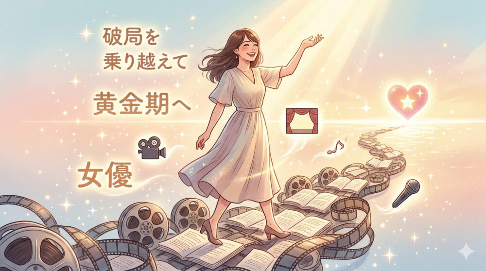 破局を乗り越え、女優として輝き続ける広瀬アリスをイメージしたイラスト。