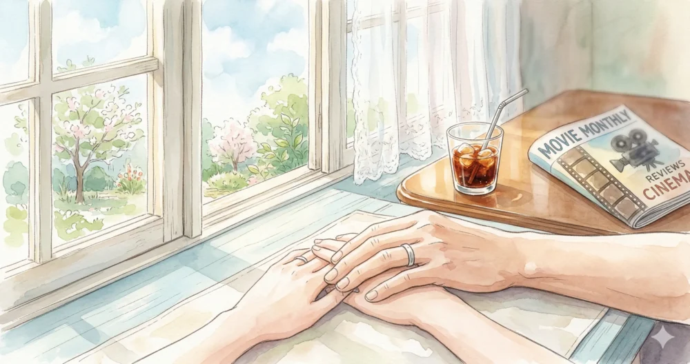 2024年に逝去した夫・叶井俊太郎さんを自宅で看取った倉田真由美さん。最期の日々の穏やかな時間と絆を描いたイラスト。