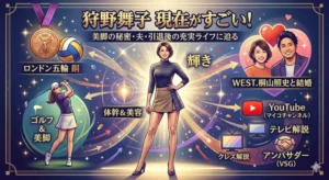 狩野舞子の現在：美脚の秘密、夫・桐山照史との結婚、引退後の充実ライフに迫るブログ記事のアイキャッチ画像