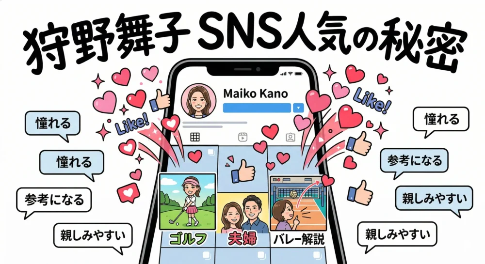 狩野舞子のインスタグラム・SNS人気の秘密:飾らないリアル感、ゴルフ投稿、夫婦の幸せ、バレーボール発信