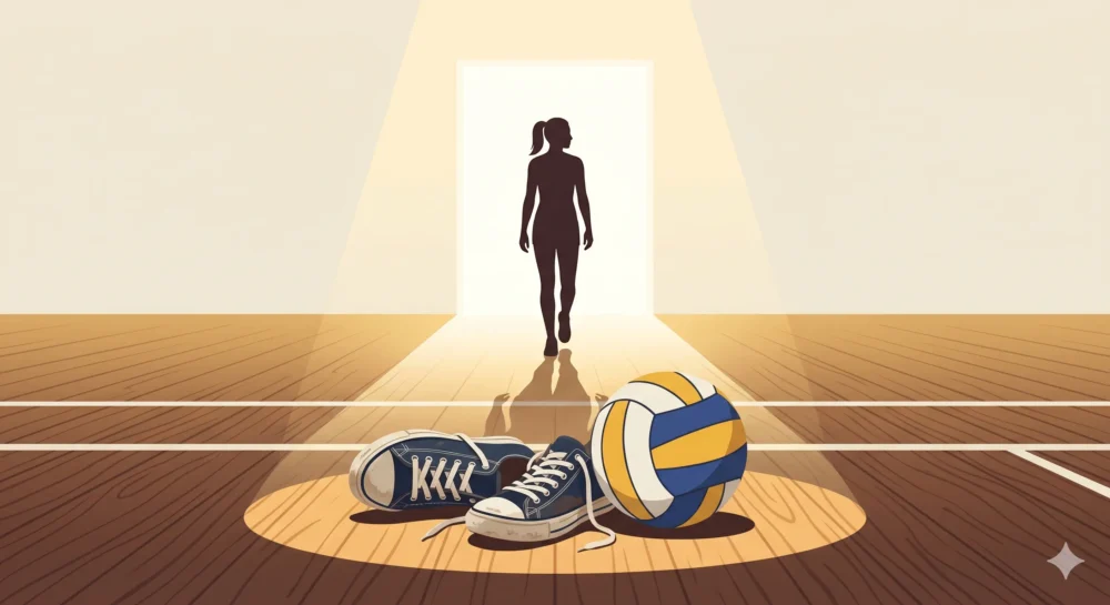 怪我を乗り越え現役引退を決断した狩野舞子さんの競技生活への感謝を込めたイメージ図