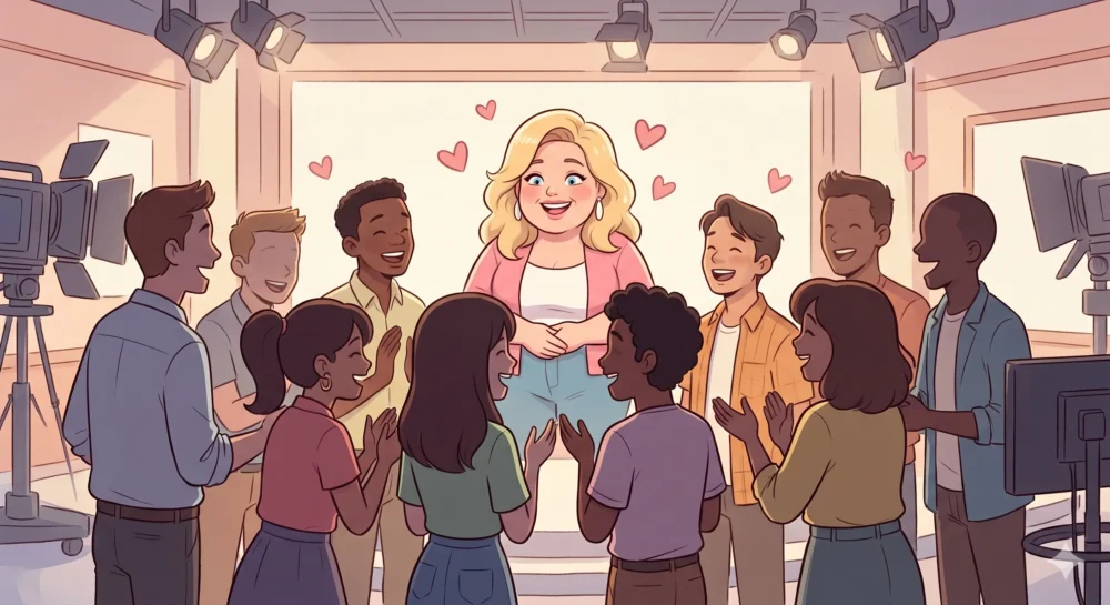 野呂佳代が怒られても嫌われず、現場のスタッフや共演者から愛される理由を表す温かいイラスト