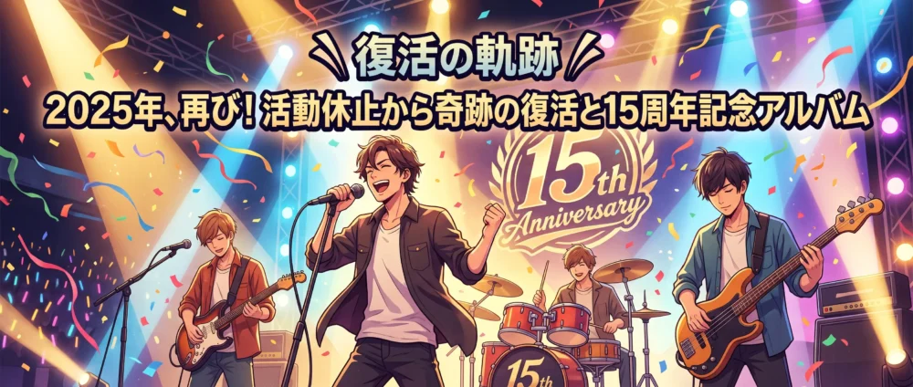 2024年の活動休止から15周年ツアー・アルバム発売での復活の軌跡イラスト