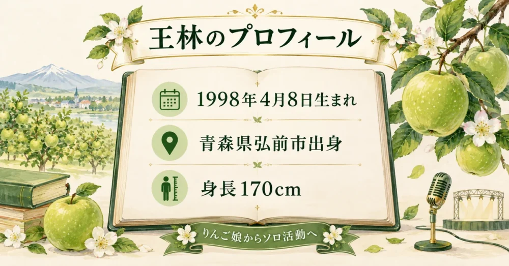 王林の出身地や身長と主な経歴の図解