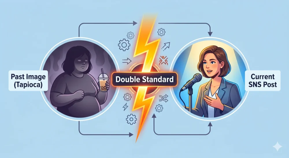 木下優樹菜のSNS発言が炎上する「二重基準」の仕組みを解説する図解