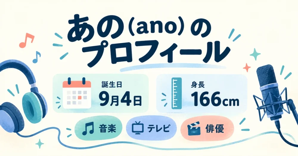 anoの公表プロフィールと音楽などの活動を紹介する図