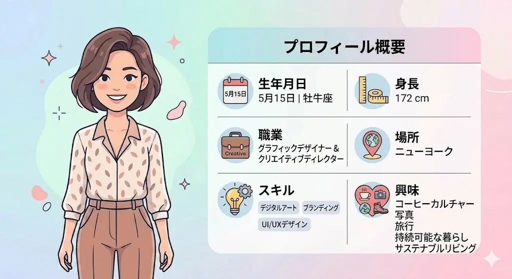 2026年最新のベッキーの身長・体重・基本プロフィールをまとめたインフォグラフィック風のイラスト。