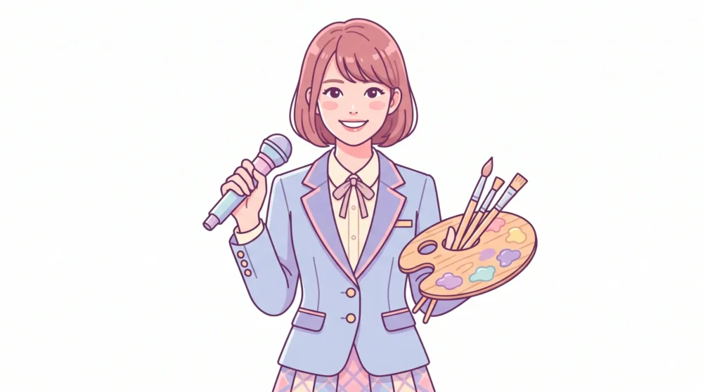 東京藝術大学に通いながら乃木坂46のアイドル活動をする池田瑛紗のイメージイラスト