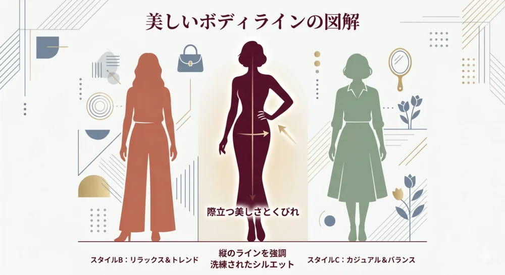 同世代の女優と比較した松本若菜の抜群のスタイルを示す図解イラスト