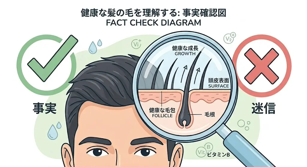 中山功太のハゲ・かつら疑惑を客観的に検証するための分かりやすい図解イラスト。