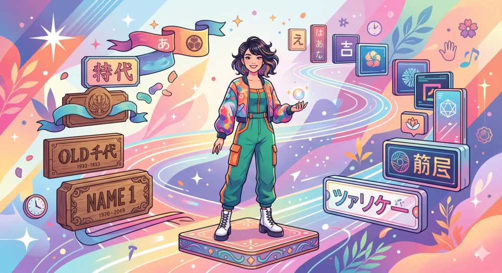 大原かおりから大原がおりへの芸名変遷を表したイラスト