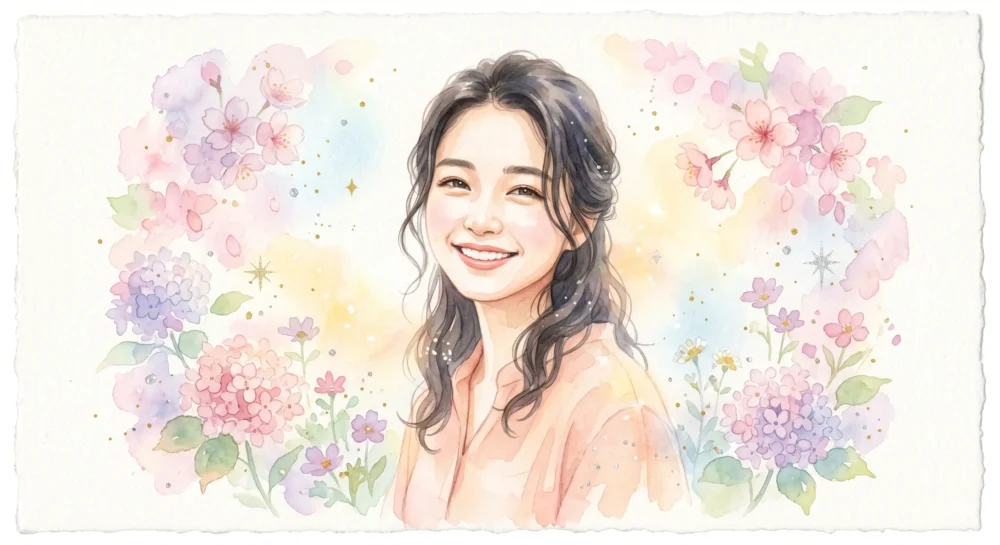 圧倒的な透明感と演技力でファンから愛される永野芽郁の魅力を表現したイラスト