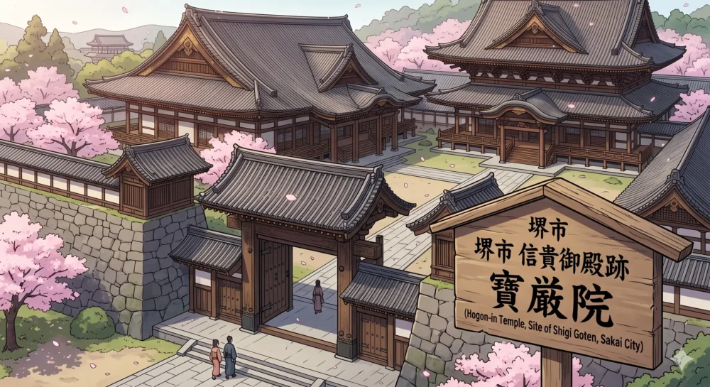 競売後に改装され、現在はお寺として活用されている大阪府堺市の「信貴御殿」のイメージ画像。