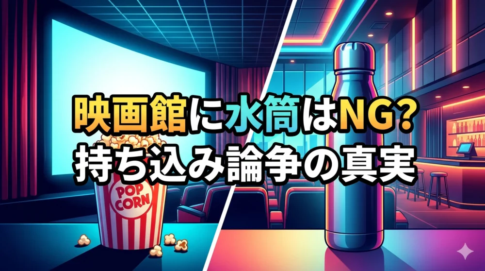 SNSで繰り広げられる映画館への持ち込み「OK派」と「禁止派」の意見対立を表現したイラスト。