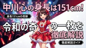 ブログ記事「中川心の身長は151cm！令和の奇跡の一枚・フルコースメンバーの魅力解説」のアイキャッチ画像イラスト