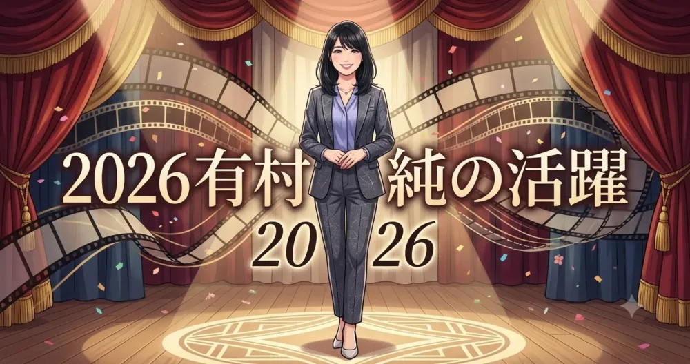2026年の新作ドラマや舞台でマルチに活躍する30代の大人な女優のイメージイラスト