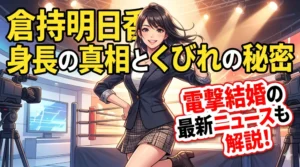 倉持明日香の身長の真相とくびれの秘密、結婚発表の最新情報をまとめたブログ記事のアイキャッチ画像