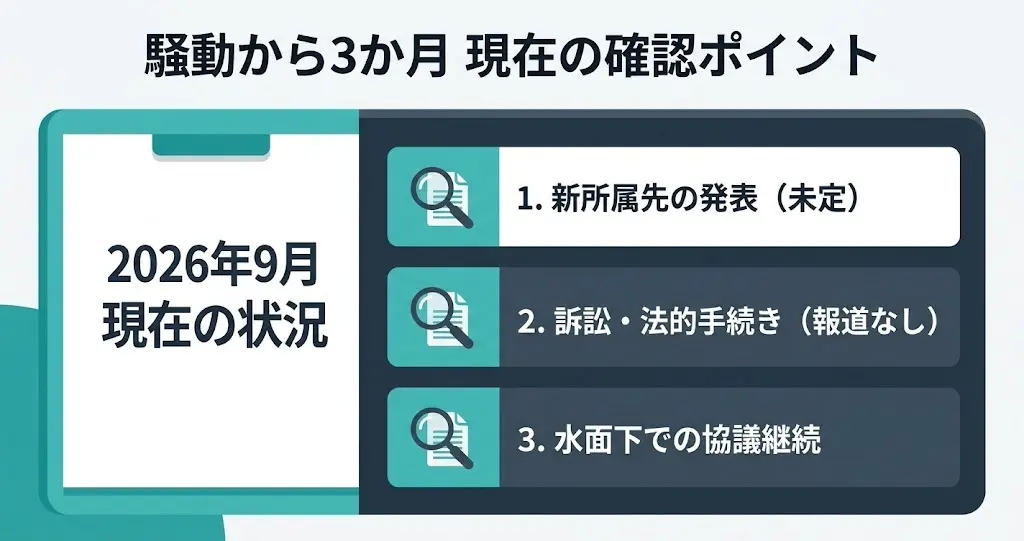 2026年9月時点で確認できることと未確認の点の整理図